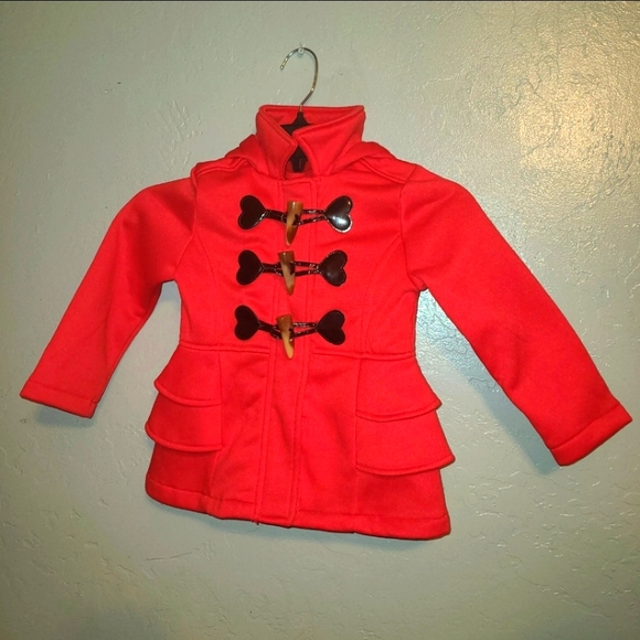 Pink Platinum Peacoat Red Coat Kids Size 4 - Picture 3 of 8